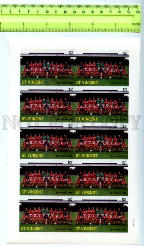 500829 St.Vincent English team Soccer Football colour separations IMPERF sheet