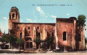 Vintage Postcard St-Jean-De-Luz L'Eglise Religious Building France