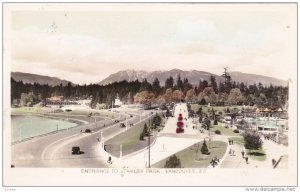 Hand-Colored RP: Entrance to Stanley Park, Vancouver BC, Canada, 1920-30s