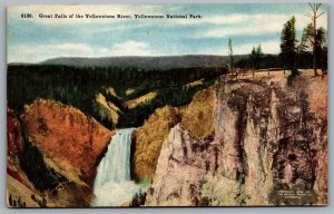 Postcard Yellowstone Park WY c1908 Great Falls of Yellowstone River Haines