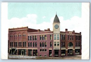 Woodsville New Hampshire NH Postcard Opera Block Exterior Building c1910 Vintage