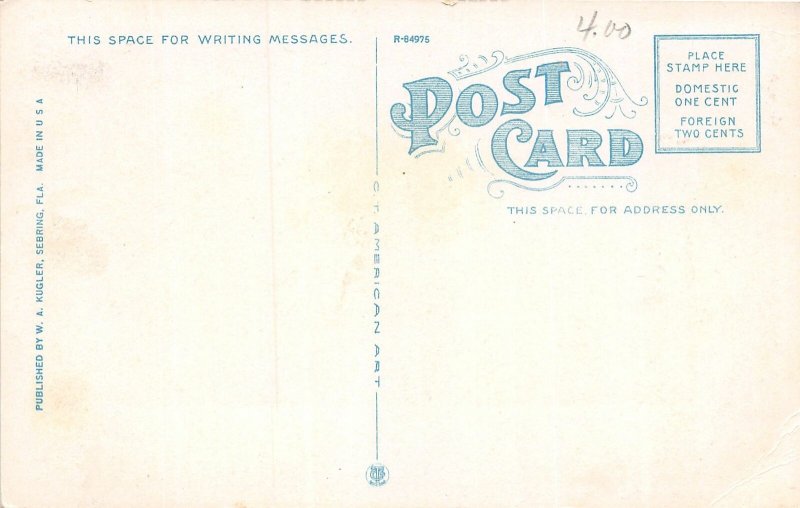 H25/ Sebring Florida Postcard c1910 Arrowhead Hotel Building