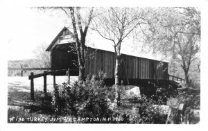 J50/ Campton New Hampshire RPPC Postcard c1950s Covered Bridge 235