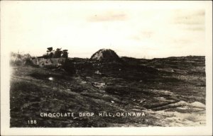 WWII Okinawa Japan Chocolate Drop Hill Real Photo Vintage Postcard