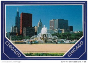 Illinois Chicago Sliver Line Buckingham Fountain