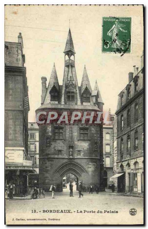 Old Postcard Bordeaux La Porte Du Palais