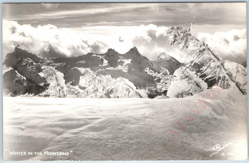 c1940s Western US RPPC Winter in the Mountains Sanborn K776 Real Photo PC A211