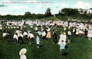 Branch Brook Park, New Jersey - Children playing in the Park - in 1907