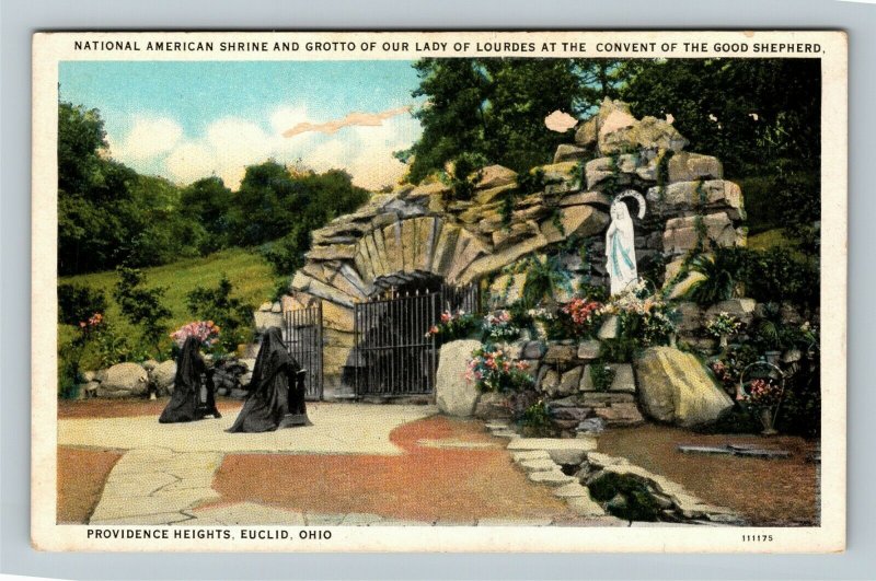 Euclid OH, Nat'l American Shrine & Grotto Lady Of Lourdes, Vintage Ohio Postcard