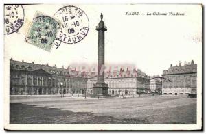 Old Postcard Paris Vendome Column