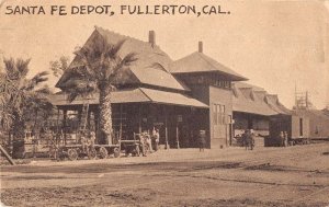 Fullerton California Santa Fe Depot Train Station Vintage Postcard AA46361