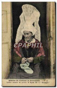Old Postcard History of Costume in Bayeux Coiffure old Burgundy Folklore