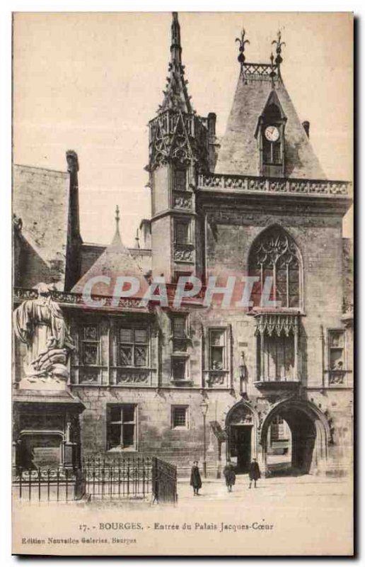 Old Postcard Bourges Palais Jacques Heart of Entree