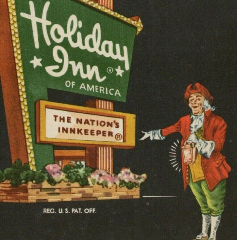 Holiday Inn Cookeville Tennessee night nation's innkeeper postcard A783 