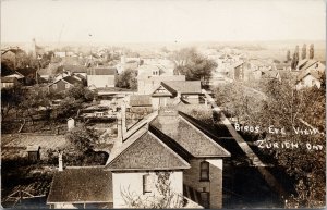 Zurich Ontario ON Birdseye Unused Real Photo Postcard E63