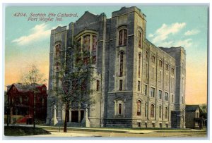 c1910's Scottish Rite Cathedral Street View Fort Wayne Indiana IN Postcard 