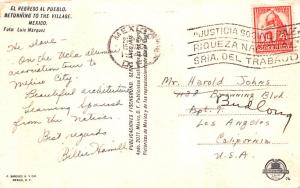 1941 Mexico Postcard Tarjeta Postal Returning to the Village 1941