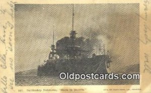 Nebraska Military Battleship 1908 a lot of yellowing from age