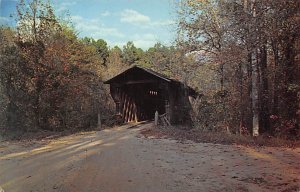 Lee County Meadows Mill Covered Bridge Alabama Postcard