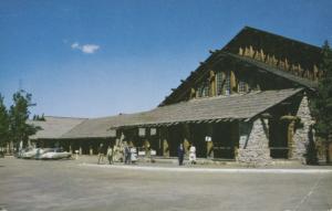 Old Faithful Lodge Yellowstone Park Hotel Resort WY Wyoming Postcard D17