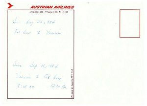 Douglas DC-9 Super 80 Austrian Airlines Postcard 1984