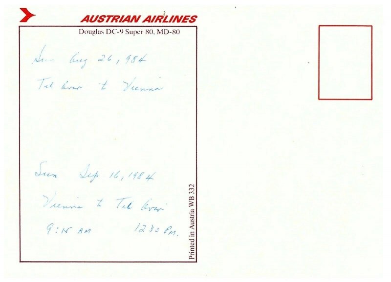 Douglas DC-9 Super 80 Austrian Airlines Postcard 1984
