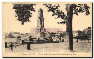 Postcard Old Rennes Monument Affairs at Champ de Mars