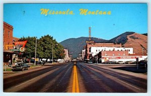 MISSOULA, Montana MT ~ Street Scene BROADWAY ca 1960s  Postcard