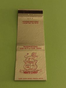 Vintage Matchbook Cover Monte Carlo Portland, Oregon MB186