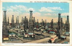 USA Oil Fields at Signal Hill Long Beach California Vintage Postcard 01.62