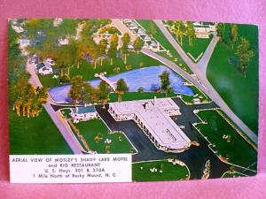 Postcard NC Rocky Mount Airview of Mosley's Shady Grove Motel & Rio Restaurant