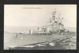 UNITED STATES NAVY WARSHIP USS WILLIS A LEE BOAT SHIP VINTAGE POSTCARD