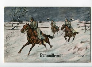 275659 WWI Germany HORSE Patrol by HOFFMANN vintage FELDPOST