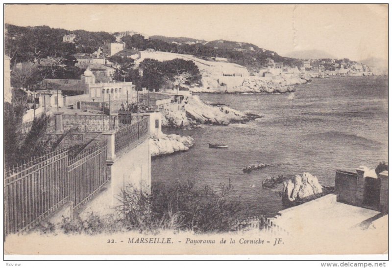 MARSEILLE, Bouches-Du-Rhone, France, 1900-1910's; Panorama De La Corniche