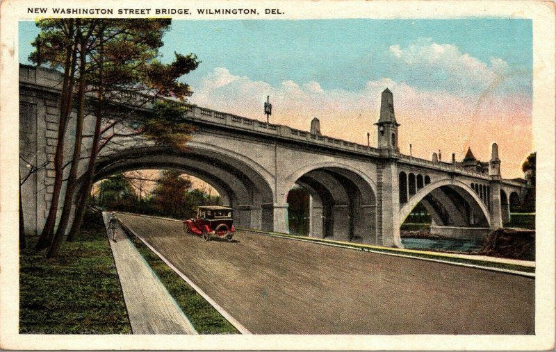 Wilmington Delaware New Washington Street Bridge 1915 VINTAGE - Postcard