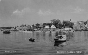 Boothbay Harbor Maine West Side Harbor View Real Photo Postcard AA51447