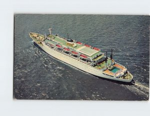 Postcard S. S. Atlantic, Now All One Class, American Export Isbrandtsen Lines