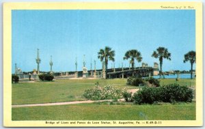 M-94897 Bridge of Lions & Ponce de Leon Statue St Augustine Florida USA