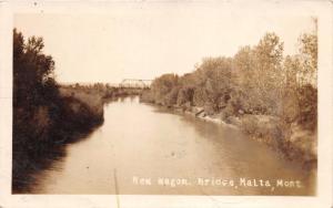 MALTA MONTANA NEW WAGON BRIDGE OVER MILK RIVER~REAL PHOTO POSTCARD 1912 RPO PSMK