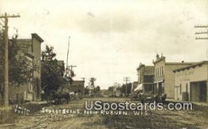 Street Scene Real Photo - New Auburn, Wisconsin