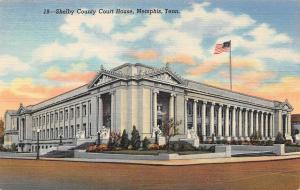 MEMPHIS,TN Tennessee   SHELBY COUNTY COURT HOUSE  Courthouse   c1940's Postcard