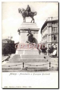 Old Postcard Milano giuseppe Monumento a Garibaldi