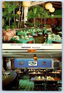 1960 St. Petersburg Florida FL Postcard Tropical Garden Galleon Room Sand Dollar