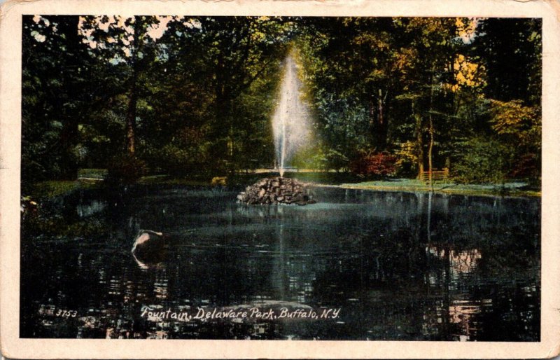 New York Buffalo Fountain In Delaware Park 1912