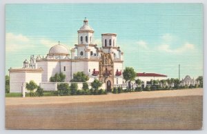 Linen~Old Mission~San Xavier Del Bac~Near Tucson Arizona~Stunning Structure~Vtg