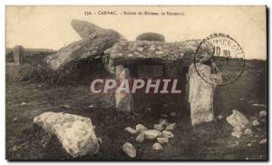 Old Postcard Dolmen Menhir Carnac Entree dolmen Kermario