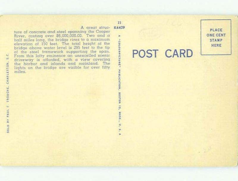 Unused Linen BRIDGE SCENE Charleston South Carolina SC HQ9986