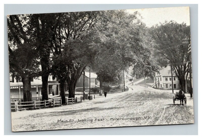 Vintage 1900's Photo Postcard Main Street Peterborough New Hampshire