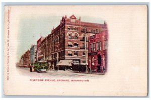 Spokane Washington WA Postcard Riverside Avenue Exterior Building c1905 Vintage