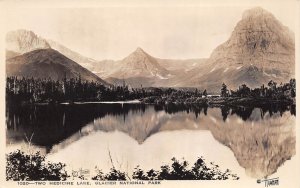Glacier Park Montana 1940s RPPC Real Photo Hileman Postcard Two Medicine Lake